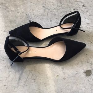 Via Spiga Black Suede Mary Jane Flats